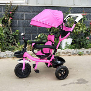 Poussette intelligente à trois roues, parapluie de bébé, <span class=keywords><strong>tricycle</strong></span> pour 3 enfants, avec barre de poussée - Product Image 4