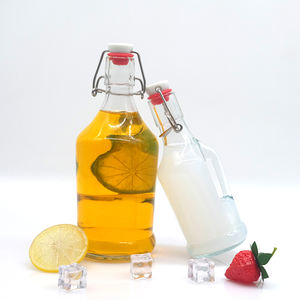 50ml 80ml 100mL 350ml 500ml Botella <span class=keywords><strong>de</strong></span> vidrio transparente redonda a prueba <span class=keywords><strong>de</strong></span> fugas con tapón <span class=keywords><strong>de</strong></span> rosca <span class=keywords><strong>de</strong></span> bloqueo para bebidas Jugo <span class=keywords><strong>Licor</strong></span> <span class=keywords><strong>casero</strong></span> - Product Image 5