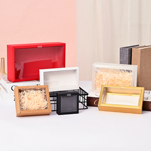 Kraft gói quà tặng giấy Wedding party Cookies Kẹo hộp bánh với rõ ràng PVC cửa sổ tinh tế ngăn kéo hộp hiển thị - Product Image 4