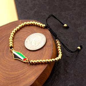 パレスチナ国旗ブレスレットステンレスエナメルパレスチナ地図ペンダントサポートパレスチナ自由プロモーションパーティーギフト - Product Image 3