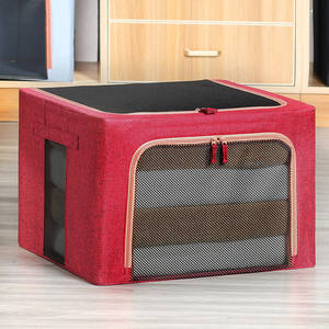 Caja de almacenamiento de ropa de gran capacidad a <span class=keywords><strong>precio</strong></span> de fábrica, contenedores de almacenamiento de ventana transparente, contenedores de almacenamiento apilables con asas - Product Image 4