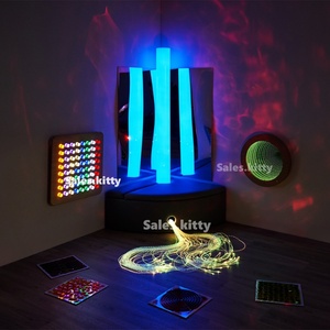 Mayki أنابيب المياه الفقاعية الخفيفة في عمود الفقاعات Led من الأكريليك مع أريكة من الألياف البصرية مقعد مبطن لغرفة النوم وغرفة النوم الحسية لمرض التوحد - Product Image 6