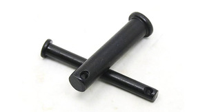 M4 M5 10mm ~ 60mm goupille avec trou en acier tête plate cylindre broches NOIR - Product Image 3