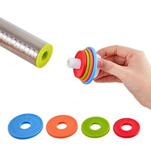 Rouleau à pâtisserie en acier inoxydable avec logo personnalisé, épaisseur réglable, pour usage domestique, avec tapis en silicone pour la pâtisserie - Product Image 5
