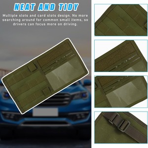 Tactical Molle <b>Car</b> Visor Organizer Khaki Nylon Storage Bag For Truck <b>Car</b> Sun Visor With Multiple Pockets And <b>Hook</b> Loop Straps - Product Image 2