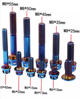 Baut Titanium Gr5, M6 baut dan mur heksagonal Anodized, baut dan sekrup Titanium dekoratif sepeda motor DIN6921