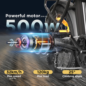 Scooter électrique EB10, moteur 500W, batterie lithium 48V 13Ah, 32 km d'autonomie, vélo électrique urbain haute vitesse, 20 pouces, pliable, freins à disque pour adultes - Product Image 4