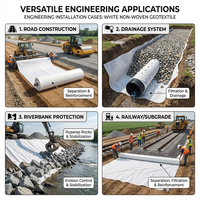 Géotextile non tissé pour drainage de jardin sur toit, couche filtrante, membrane perméable légère, rouleau de matériau géotextile