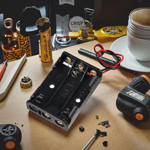 Pemegang kotak baterai plastik <span class=keywords><strong>UM</strong></span>-4 3x1,5v AAA dengan kawat 6 inci - Product Image 4