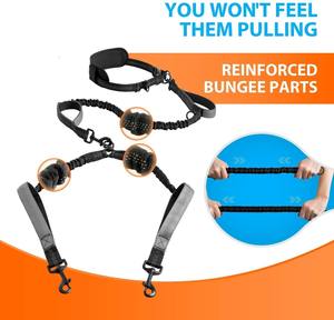 Kingtale tali pinggang bebas genggam tugas berat tali anjing nyaman menyerap guncangan Bungee reflektif Padded pegangan sabuk pinggang - Product Image 3