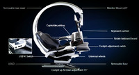 INGREM-Silla de ordenador con codificación pod T7, asiento de marca para juegos de carreras, altavoces RGB LED y soportes de Monitor HDMI DP preintegrados