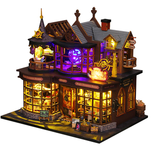 Kit <span class=keywords><strong>de</strong></span> <span class=keywords><strong>maison</strong></span> miniature en bois à assembler soi-même Magic House Book Nook avec lumières LED, modèle <span class=keywords><strong>de</strong></span> scène <span class=keywords><strong>de</strong></span> livre, décoration <span class=keywords><strong>de</strong></span> bureau - Product Image 2