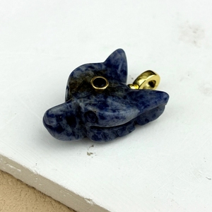 Nouveautés : Pendentifs <span class=keywords><strong>de</strong></span> mode en pierres naturelles sculptées en forme <span class=keywords><strong>de</strong></span> renard, breloques tête <span class=keywords><strong>de</strong></span> <span class=keywords><strong>loup</strong></span> en améthyste et sodalite pour colliers DIY et bijoux en cristal - Product Image 6
