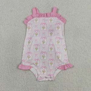 RTS Boutique - Ropa para Bebés Niñas con Estampado de Lazos de Flores, Mono Casual para Bebés, Venta al por Mayor, 95% Algodón, 5% Elastano - Product Image 2