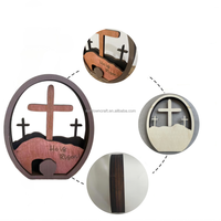 Ornement de scène de la nativité de Jésus en bois fait à la main pour décorations d'anniversaire de Pâques de Noël religieux Art déco pour mariage