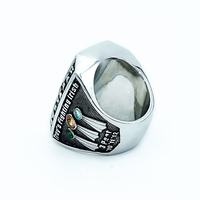Bague personnalisée de haute qualité, design 3D, CZ noir, équipe de football, hommes, champions, sport, anillo, logo, école, grandes bagues de championnat personnalisées