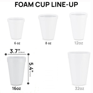 Blanco personalizado 6oz 8oz 10oz 12oz 16oz 32oz poliestireno vasos para beber con logotipo para promociones de boda - Product Image 5