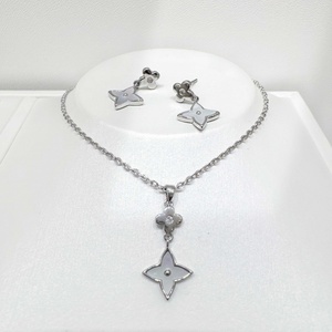 Ensemble de bijoux pour femme en argent 925 plaqué or, forme de fleur élégante, collier et boucles d'oreilles, cadeau idéal. - Product Image 2