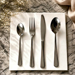 Ensemble de couverts en acier inoxydable poli miroir, couteau, fourchette, cuillère pour mariage, restaurant, fête - Product Image 1