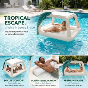 Piscina Inflable Profesional para Bronceado con Toldo Reforzado, Construcción Estable, Cama Solar Cómoda para el Hogar - Product Image 2