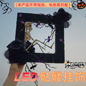 Guirnalda colgante de calaveras LED de Halloween con luces para decoración de fiestas en interiores Gl101 - Product Image 5