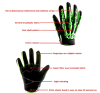 Guantes de Motocross para Jóvenes, de Dedo Completo, Ligeros, de Poliéster, para Motocicleta, BMX, MX, ATV, Ciclismo, Resistentes al Viento, para Niños