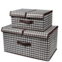 Boîte de rangement pliable moderne rectangulaire en tissu avec couvercle pour sous-vêtements, chaussettes, cosmétiques et armoire