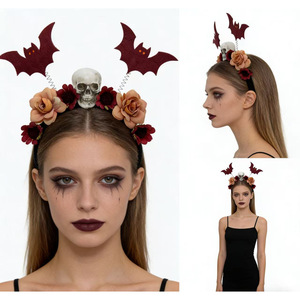 Diadema <span class=keywords><strong>de</strong></span> Murciélago con Flores para Disfraz <span class=keywords><strong>de</strong></span> Halloween, Unisex, Hecha a Mano, para Fiesta <span class=keywords><strong>de</strong></span> <span class=keywords><strong>Carnaval</strong></span>, Festival <span class=keywords><strong>de</strong></span> Fantasmas - Product Image 2