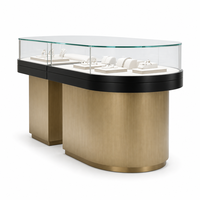 Vitrine à bijoux LED en métal, bois et verre, éclairage LED, écologique, recyclable, durable, pour les magasins de bijoux