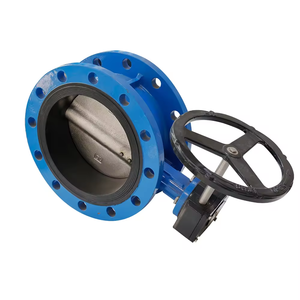 Válvula de Mariposa de Doble Excéntrico con Engranaje de Gusano de Hierro Fundido y Sello de PTFE para Control de Tuberías Industriales - Product Image 2