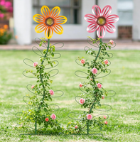 2er-Set Blumentopf-Kletterpflanzen Rostfreie Garantie Fächerförmiges Metall-Gartenspalier für Jasmin-Wachstum