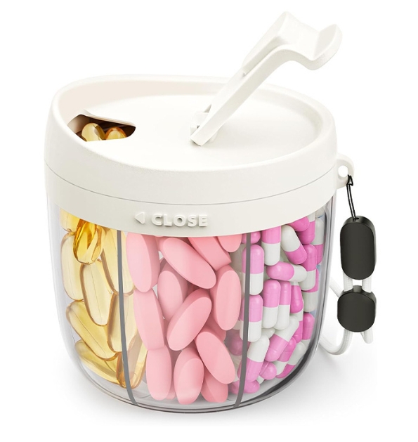 Portable Medicine Box Large-capacity Convenient Food-grade Plastic Moisture-proof Compartment Tablet and Pill Storage Box OEM