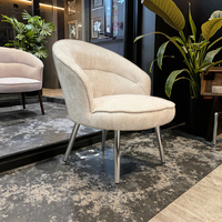 Chaise de vanité moderne en tissu avec pieds en métal Chaise de maquillage réglable en hauteur pour salon salle à manger Design doux