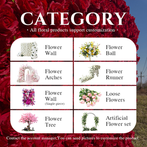 Sunwedding cuộn lên Hoa Tường Lụa Nhân Tạo hoa hồng đỏ hoa tường trang trí đám cưới tường Bảng điều khiển bối cảnh - Product Image 3