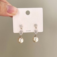 Boucles d'oreilles pendantes en imitation perle goutte d'eau haut de gamme pour femmes, accessoires de mode