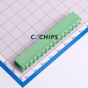 DB2EV-5.0-15P-GN Plug-in Terminal Block Through hole,P=5mm Connector Board-to-Board / Socket - Open 1x15P 5mm Green - Product Image 1