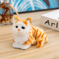Prix d'usine - Chat électronique en peluche de 18 cm avec son couineur - Adorable jouet animal décoratif - Modèle de chat électrique