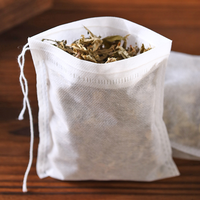 Sachets de thé jetables non tissés avec cordon de serrage, sachets filtrants vides pour feuilles de thé, herbes et épices, logo personnalisé OEM