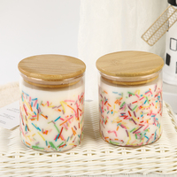 Bougie tendance à paillettes arc-en-ciel dans un récipient en verre, poids total 750g, longue durée de combustion, parfumée, pour la décoration de la maison