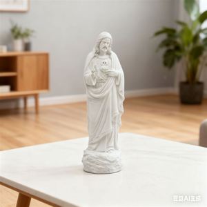 Ornement élégant en résine Saint Joseph - Décoration classique pour étagère et armoire - Product Image 4