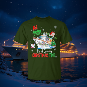 Aw Ship Its A Christmas Cruise Trip - Camiseta familiar a juego para adultos, unisex, manga corta, cuello redondo, impresión digital - Product Image 3
