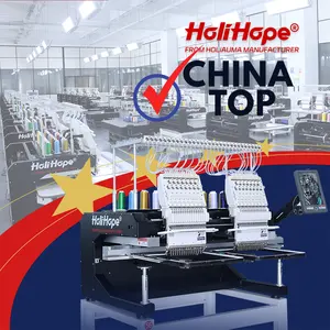 Chine Top Petite machine à broder informatisée HoliHope 15 aiguilles 2 tête casquette T-shirt Logo plat 3D Machine à broder par ordinateur