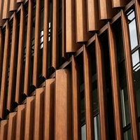 Panneau de ventilation vertical extérieur pour décoration de façade, pare-soleil, économie d'énergie, durable, en aluminium thermolaqué