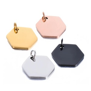 Disque d'identification pour animaux de compagnie en acier inoxydable robuste, pendentif durable et gravable de 23x25mm pour collier de chien ou de chat - Product Image 1