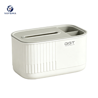Boîte à mouchoirs multifonctionnelle et support avec compartiments à languettes, organisateur de télécommandes et de bureau pour chambre et salon