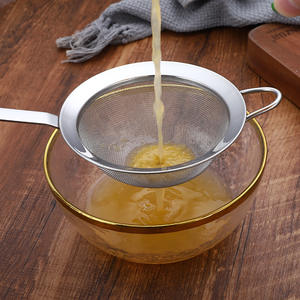 Stainless Steel Strainer With Hook 304 <b>Mesh</b> <b>Fine</b> <b>Sieve</b> For Soy Milk Dumpling Skimmer Kitchen Filter Screen - Product Image 1