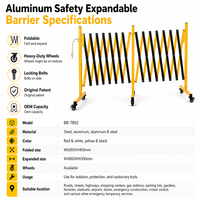 Barrière de sécurité extensible en acier de haute qualité avec roues robustes et boulons de verrouillage pour le contrôle temporaire des foules