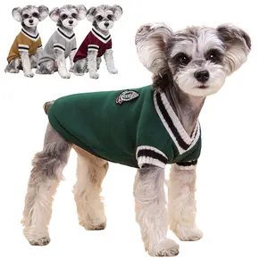 Maglione per cani da compagnia in stile College vestiti per cani caldi invernali per cani di piccola taglia gilet per cuccioli di gatto Chihuahua Bulldog francese cappotto Yorkie