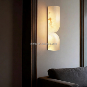 Applique murale moderne en albâtre espagnol, lumière murale intérieure en marbre naturel, applique murale pour villa, éclairage de projet pour hôtel cinq étoiles - Product Image 4