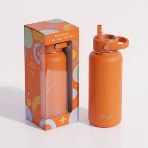 Bouteille d'eau portable pour le sport en plein air avec logo personnalisé, 18 oz, 24 oz, 32 oz, 40 oz, en acier inoxydable, isotherme, gourde - Product Image 1